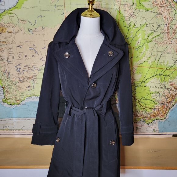 Tower By London Fog Trench Coat, Size SM Winter Rain Cold Jacket Chic Sexy Class - Picture 9 of 9